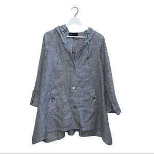 JNY Jones New York Stripped Linen Jacket